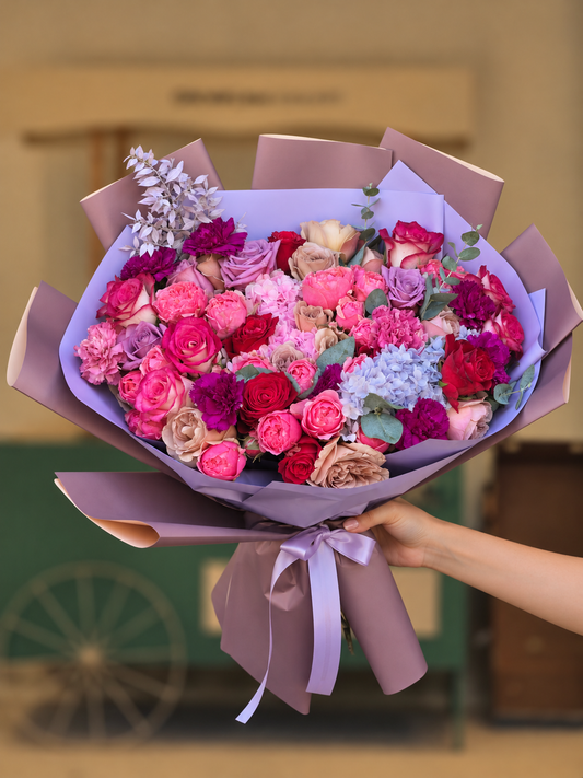 Amethyst Bloom – Luxury Mixed Flower Bouquet